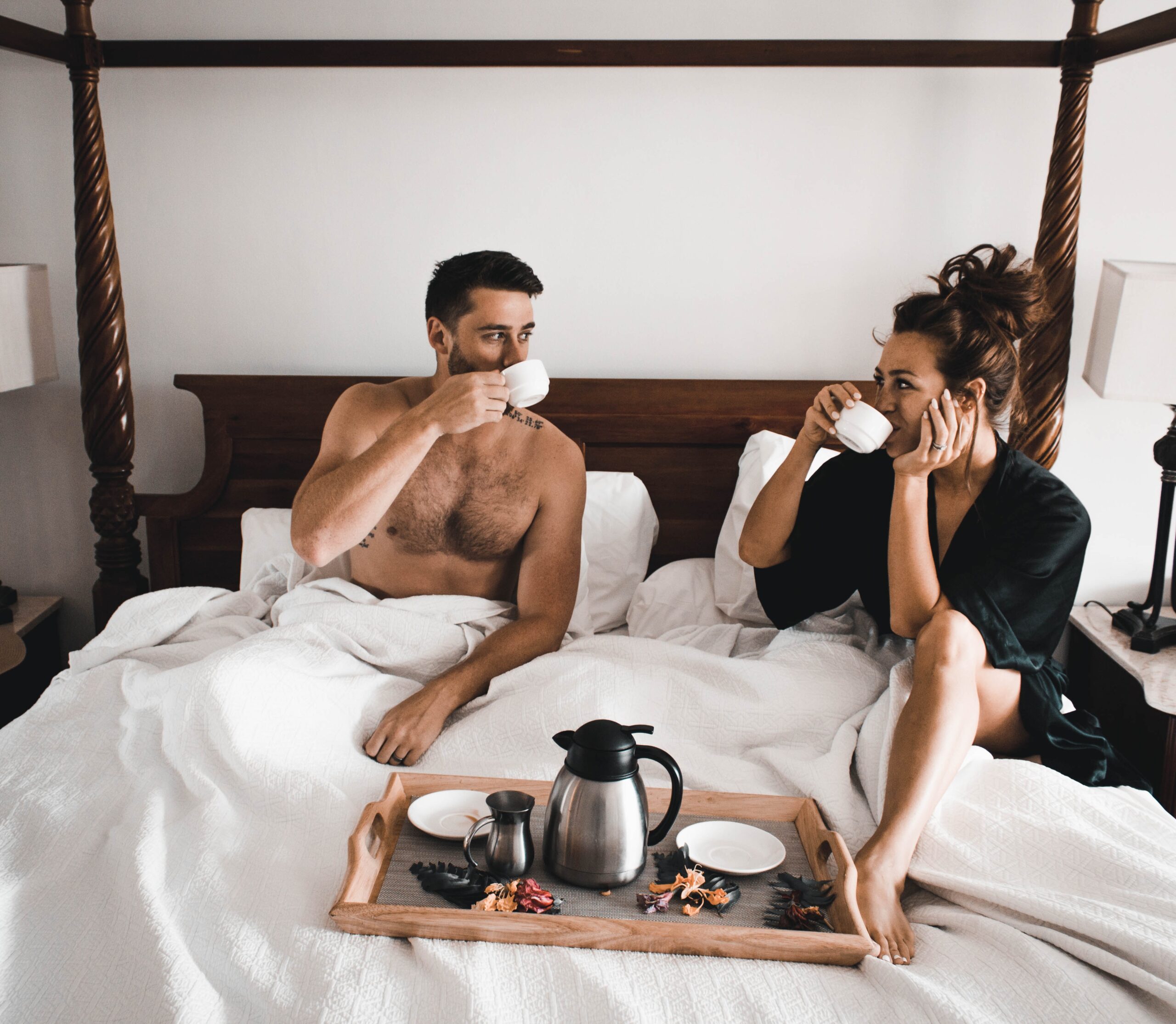 Breakfast in bed honeymoon